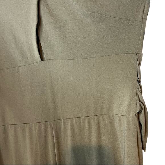 GUESS Khaki Green Cross-Front Halter Jumpsuit w/ Wrap-Around Waist Ties, NWOT! - Picture 6 of 10